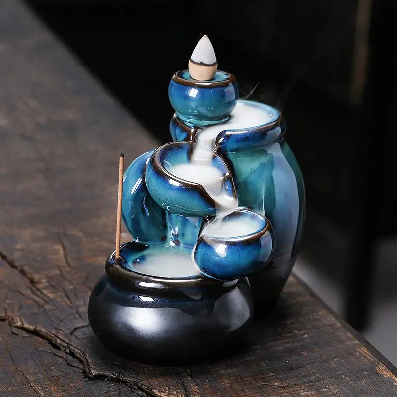 Ceramic Backflow Incense Burner – Creative Aromatherapy Holder for Home Decor