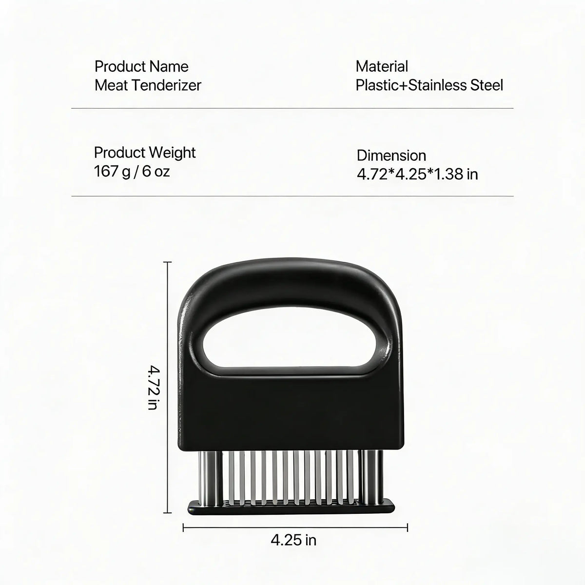 Heavy-Duty Meat Tenderizer Utensil with 48 Ultra-Sharp Stainless Steel Blades for Chicken, Steak, Veal - BBQ Kitchen Gadget for Tenderizing Meat, Utensils, Tenderizes Meat