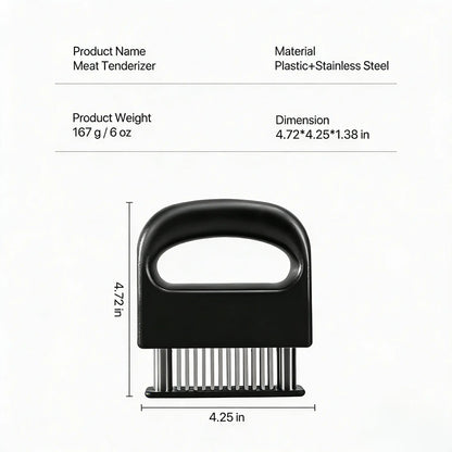 Heavy-Duty Meat Tenderizer Utensil with 48 Ultra-Sharp Stainless Steel Blades for Chicken, Steak, Veal - BBQ Kitchen Gadget for Tenderizing Meat, Utensils, Tenderizes Meat