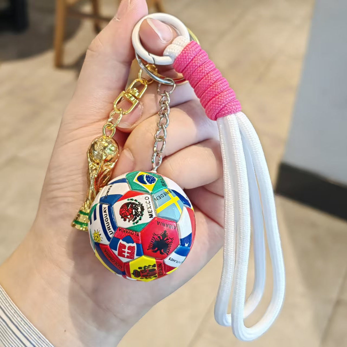 World Cup 2026 Football Keychain - Cool Soccer Fan Gift & Backpack Charm