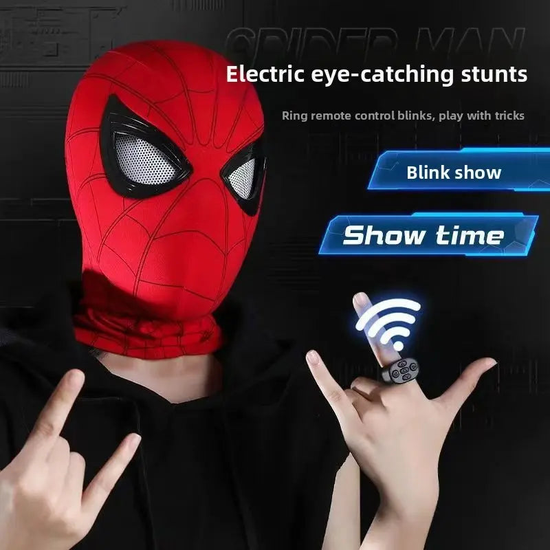 Cool Hero Mask - Remote Control Skin-friendly Red & Blue Lights - Perfect for Cosplay, Halloween, Festivals, Parties