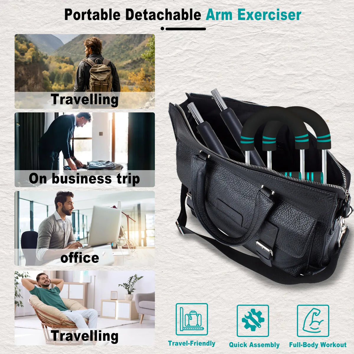 HOTWAVE Arm & Chest Trainer – Adjustable Resistance Home Workout Equipment