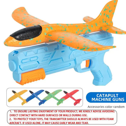 Foam Aircraft Toy with Launcher, 1 Set Outdoor Interactive Airplane Toy, Party Lawn Toy and Birthday Gift for Boys and Girls