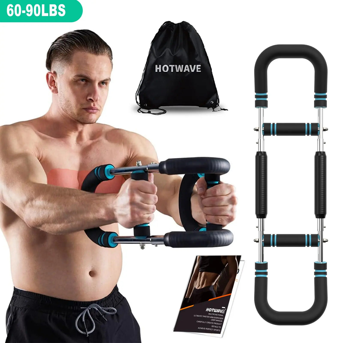 HOTWAVE Arm & Chest Trainer – Adjustable Resistance Home Workout Equipment