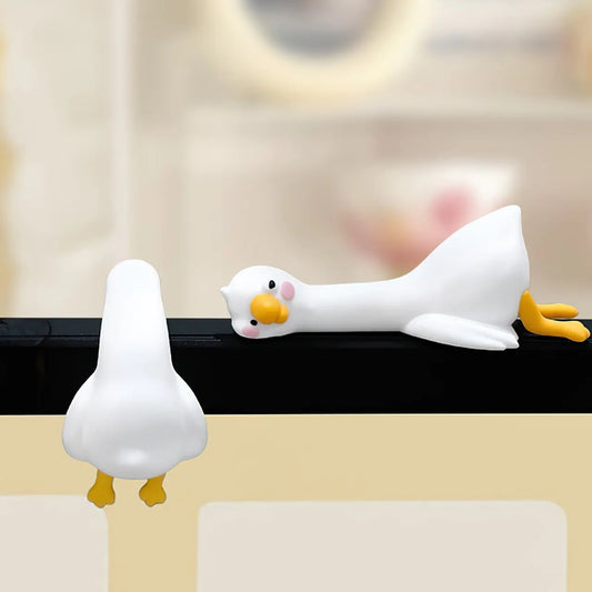 3-4PCS Cute Cartoon Goose Figurines, Whimsical Desk & Home Decor, Mini Office Ornaments & Fun Gifts