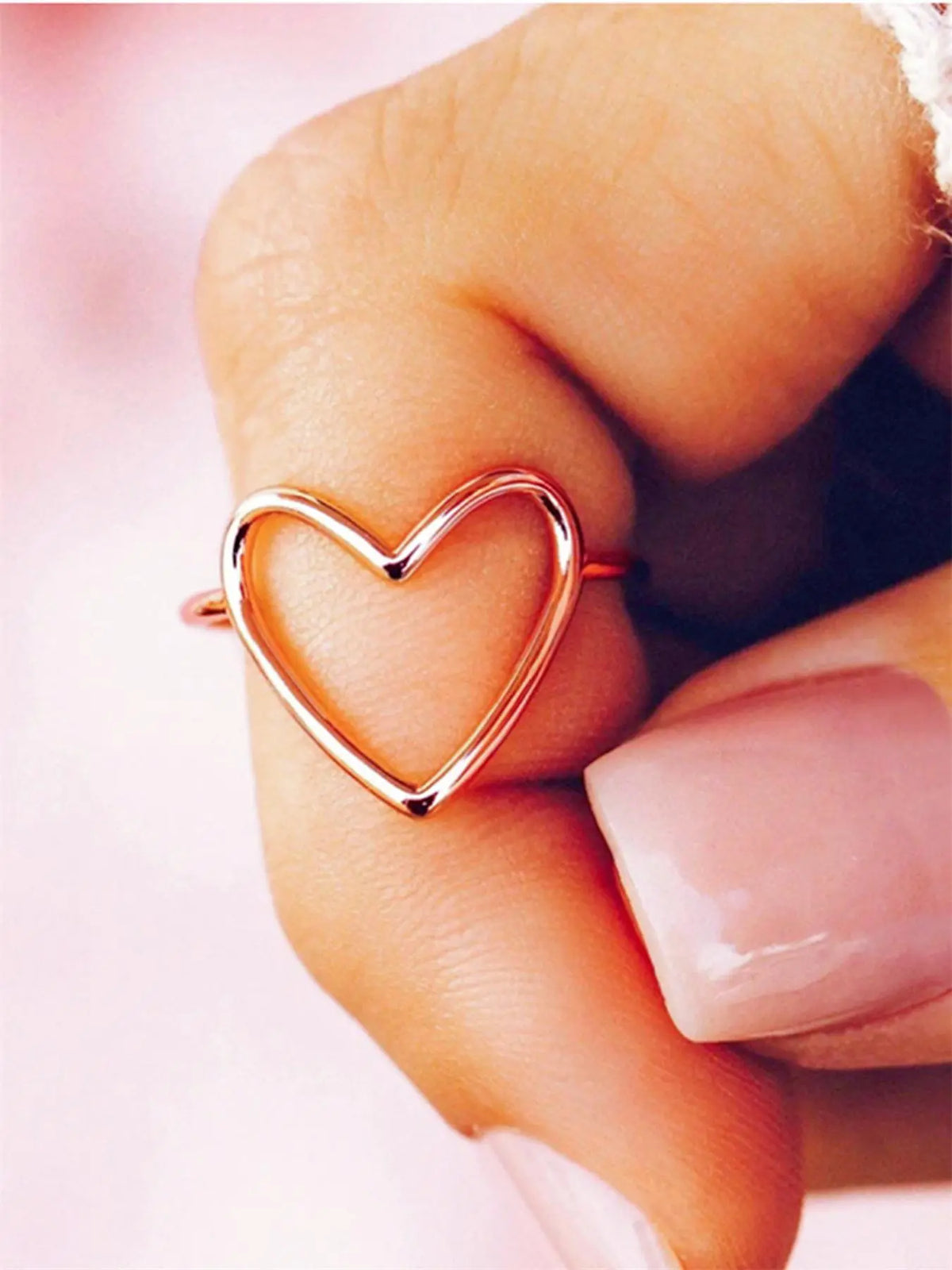 Heart Design Ring for Women & Girls, Trendy Elegant Fashion Jewelry
