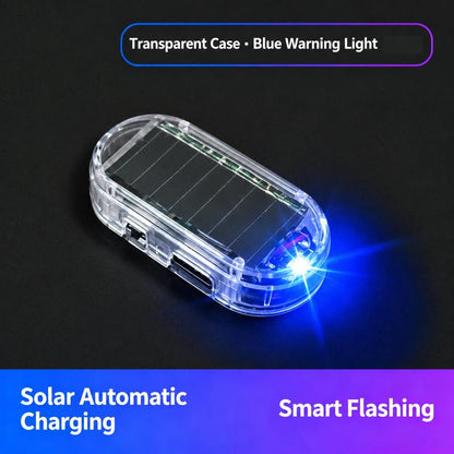 Solar Powered Car Alarm LED Light, Fake Security Warning Flasher, No-Wiring Auto Anti-Theft Decor