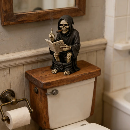Gothic Resin Death Figurine, Horror Desk Decor & Goth Gift
