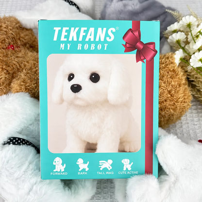 1pc Realistic Robotic Puppy Plush Toy, Interactive Walking, Barking & Tail-Wagging Dog, Cute Christmas & Birthday Gift