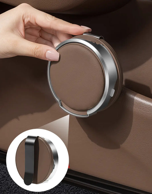 Foldable Car Cup Holder with Hook, Space-Saving Drink Holder for Bottles & Tumblers