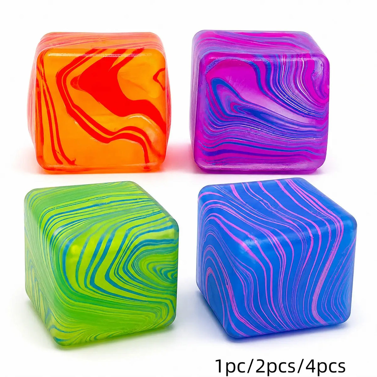 Ice Block Squishy Toy - Soft Gel Stress Relief Cube, Multicolor Slow-Rebound Sensory Fidget Toy for Adults Anxiety Relief