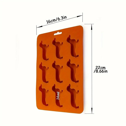 Cartoon Dog Shaped Ice Cube Mold, 1 Count Creative Dachshund Design Silicone Ice Cube Tray, Ice Molds, Ice Trays for Freezer, Multifunctional Chocolate Mold, Kitchen Utensils