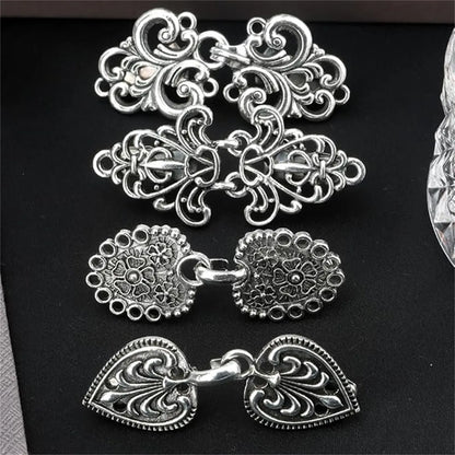 Vintage Sweater Shawl Clips Set, 4-Piece Elegant Retro Cardigan Clips for Women
