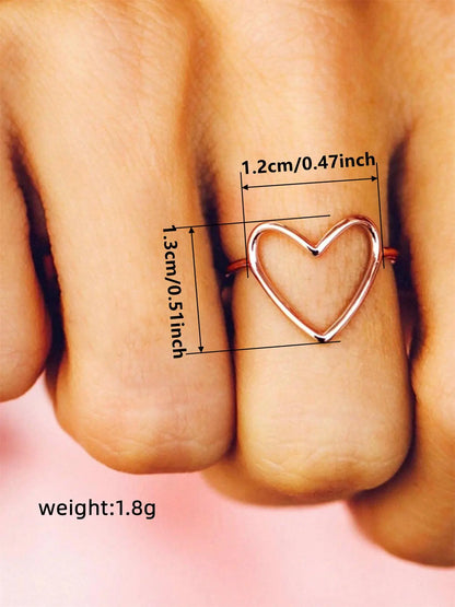 Heart Design Ring for Women & Girls, Trendy Elegant Fashion Jewelry