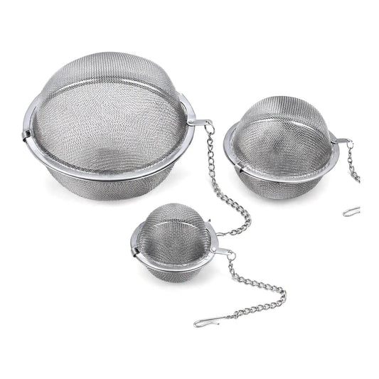 Stainless Steel Spice Infuser Ball with Chain, Fine Mesh Herb & Tea Strainer for Soup, Broth, Stew, Seasoning & Cooking
