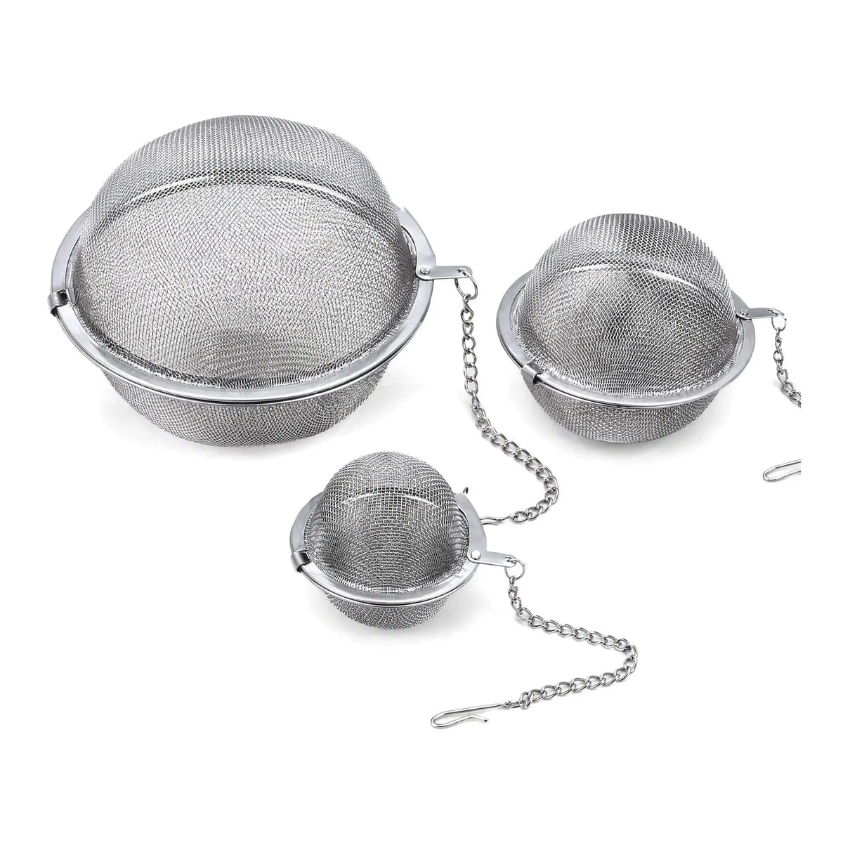Stainless Steel Spice Infuser Ball with Chain, Fine Mesh Herb & Tea Strainer for Soup, Broth, Stew, Seasoning & Cooking