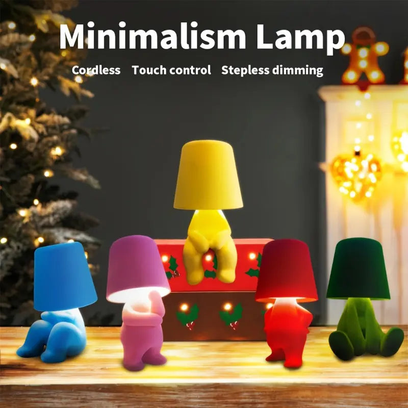 Touch Control Thinker Statue Table Lamp, 3-Way Dimmable LED Bedside Light with USB Port, Modern Bedroom & Home Decor