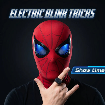 Cool Hero Mask - Remote Control Skin-friendly Red & Blue Lights - Perfect for Cosplay, Halloween, Festivals, Parties