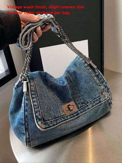 ashion Chain Shoulder Bag, Trendy Crossbody Purse for Women, Casual Daily Travel Bag