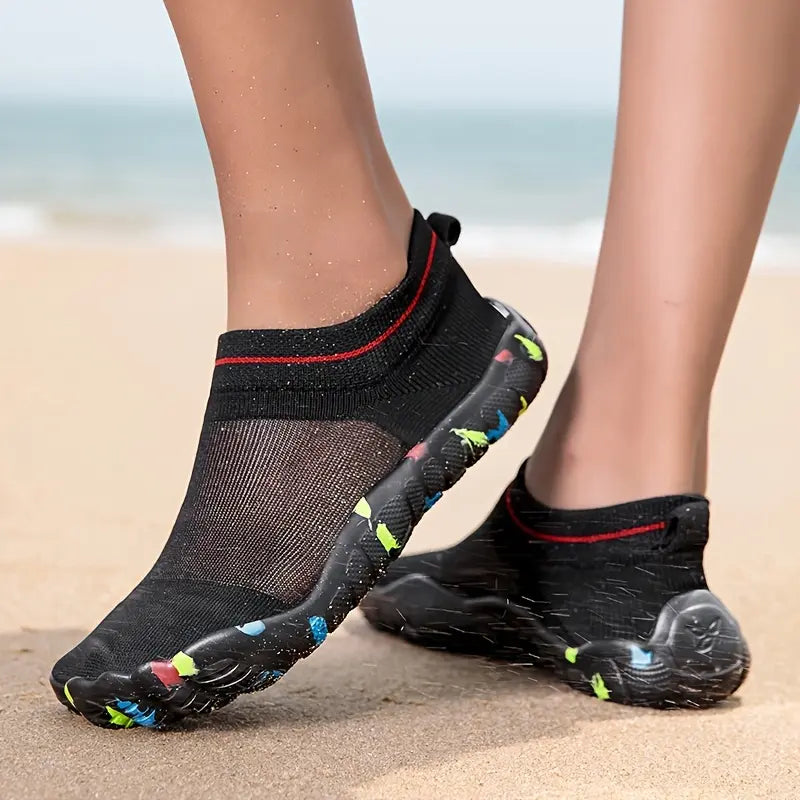 Women’s Quick-Dry Water Shoes, Stretchy Breathable Swim & Beach Shoes with Soft EVA Sole