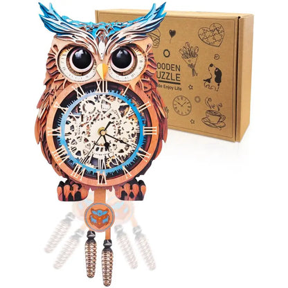 3D Wooden Mechanical Clock Puzzle Kit for Adults, DIY Pendulum Desk Decor & Unique Gift for Puzzle Lovers