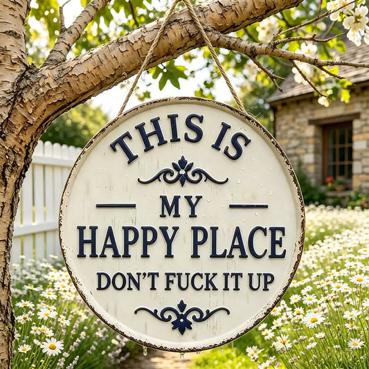 Funny Garden Metal Sign, Vintage Outdoor Decor, Rust-Resistant Aluminum Welcome Plaque for Porch, Patio & Backyard, 12×12 Inch