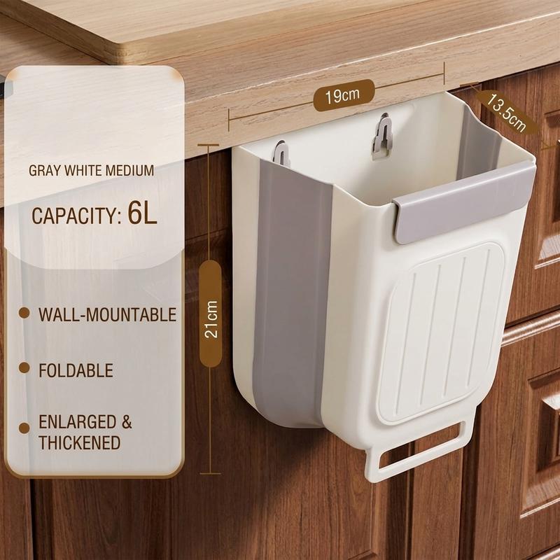 🗑️ Hanging Kitchen Trash Can, Space-Saving Cabinet Door Waste Bin for Food Scraps & Small Spaces