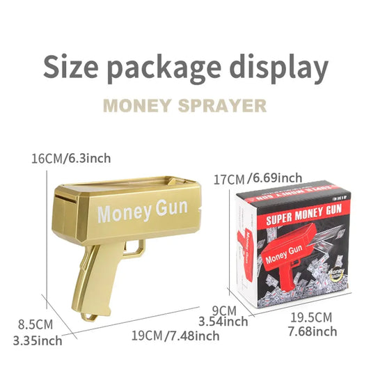 Money Gun Party Toy, Durable Cash Blaster for Parties, Interactive Prank Gag Gift, Perfect for Kids' Birthdays and Celebrations