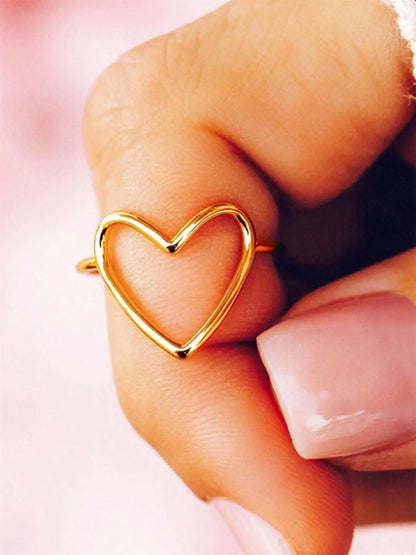 Heart Design Ring for Women & Girls, Trendy Elegant Fashion Jewelry