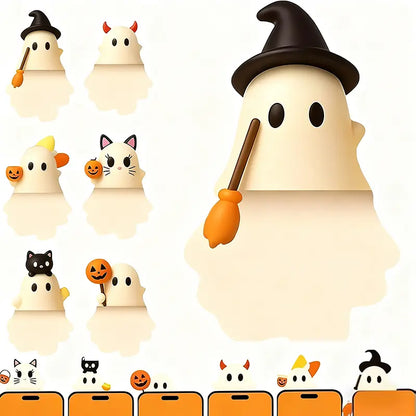 3D Halloween Phone Charms, 6-Pack Spooky Ghost, Pumpkin & Bat Decorations