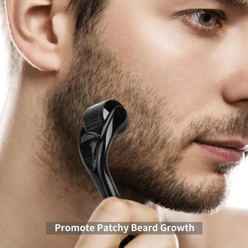 Derma Roller for Beard Hair Face Skin Microneedle Roller for Women & Men Beard Roller, Safe & Easy To Use, 0.25mm