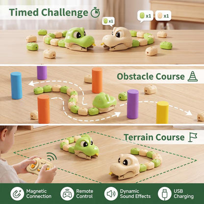 2-Pack Remote Control Magnetic Snake Game – 2-Player Competitive Stress Relief Toy for Family Fun