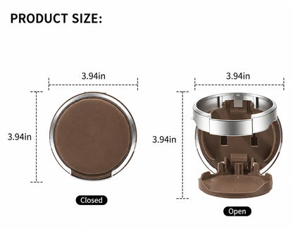 Foldable Car Cup Holder with Hook, Space-Saving Drink Holder for Bottles & Tumblers