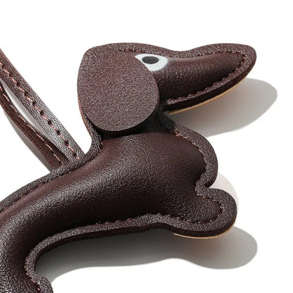 Cute Dachshund Keychain & Bag Charm, PU Leather Puppy Pendant, Y2K Accessory for Women & Men