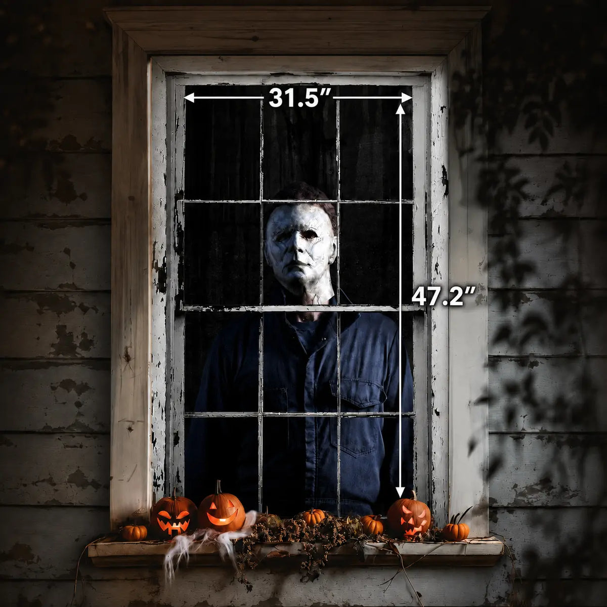 Halloween Blackout Curtains, 31.5"×47.2" Spooky Horror Window Panels for Bedroom & Home Decor