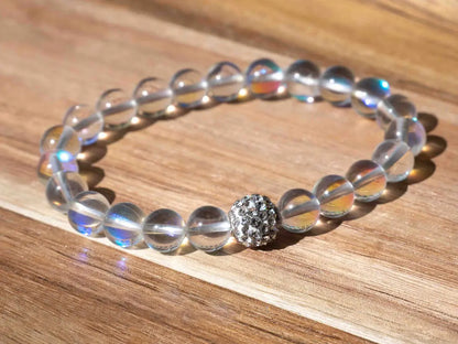 Boho Angel Aura Quartz Beaded Bracelet – 8mm Stretch Bracelet