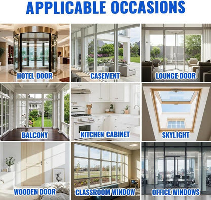 16.4FT Door Weather Stripping, 1.38in Adhesive Draft Seal for Doors, Windows & Shower Doors