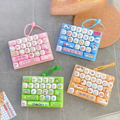 ⌨️🐾 26-Key Cartoon Animal Keyboard Keychain, Stress Relief Fidget Toy & Fun Mood Booster Gift ✨💖