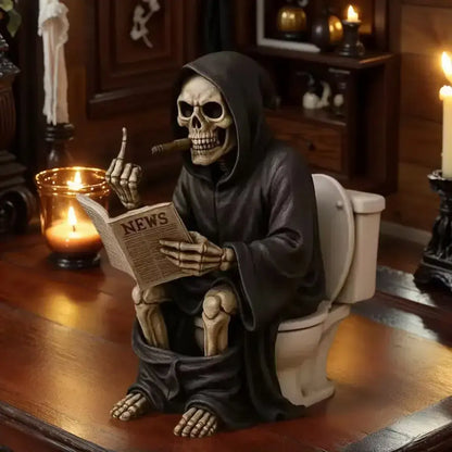 Gothic Resin Death Figurine, Horror Desk Decor & Goth Gift