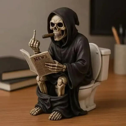 Gothic Resin Death Figurine, Horror Desk Decor & Goth Gift