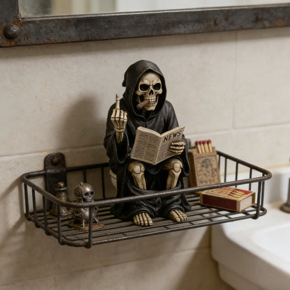 Gothic Resin Death Figurine, Horror Desk Decor & Goth Gift