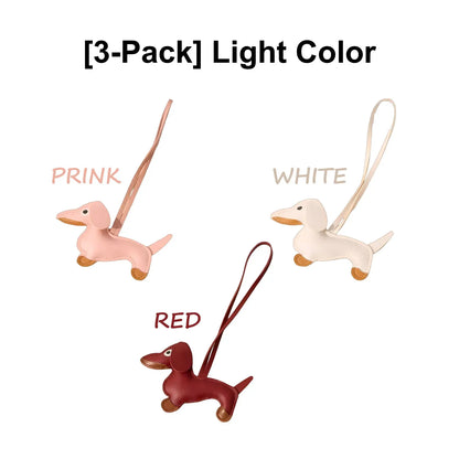 Cute Dachshund Keychain & Bag Charm, PU Leather Puppy Pendant, Y2K Accessory for Women & Men