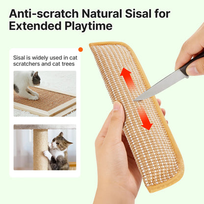 Interactive Catnip Chew Toy for Cats, Bite-Resistant Sisal Claw Toy with Organic Catnip for Indoor Cats