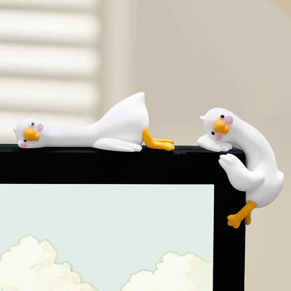 3-4PCS Cute Cartoon Goose Figurines, Whimsical Desk & Home Decor, Mini Office Ornaments & Fun Gifts