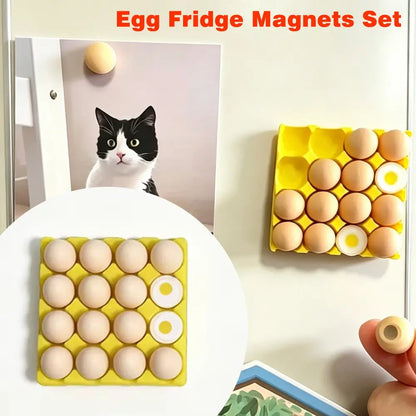 14PCS 3D Egg Fridge Magnets – Cute Soft Gel Kitchen Decor & Fun Refrigerator Accessories