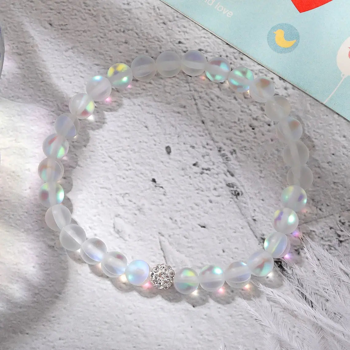 Boho Angel Aura Quartz Beaded Bracelet – 8mm Stretch Bracelet