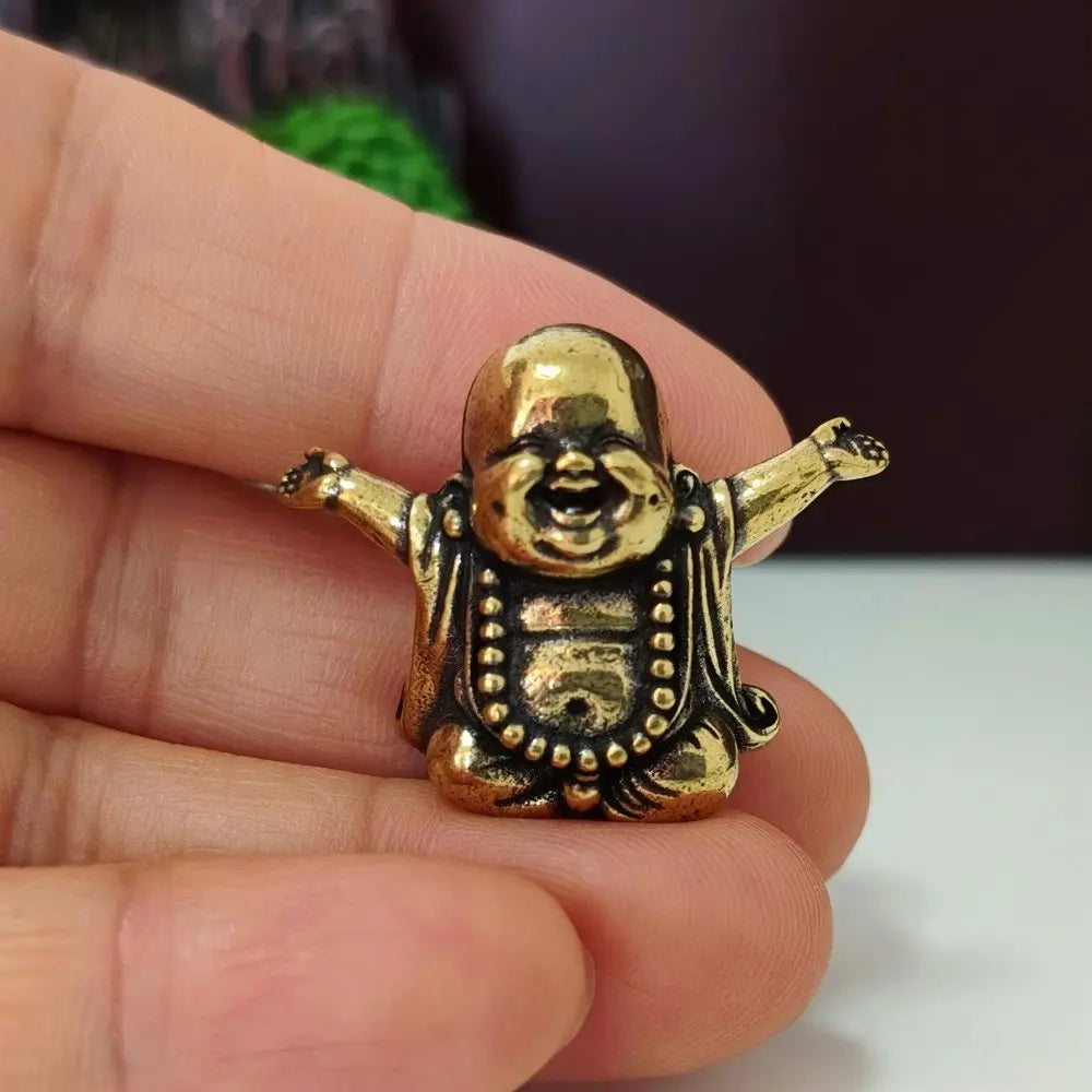 Laughing Buddha Figurine, Tea Pet Desk Ornament & Feng Shui Lucky Charm