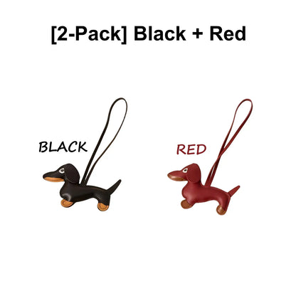 Cute Dachshund Keychain & Bag Charm, PU Leather Puppy Pendant, Y2K Accessory for Women & Men