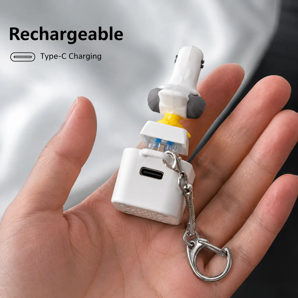 Seagull MINE! Button Keychain-Real Sound & LED Light, Funny Interactive Gift for Friends & Family