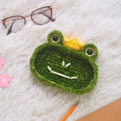 Handmade Crochet Animal Glasses Holder, Soft Plush Eyeglass Stand & Cute Desktop Tray